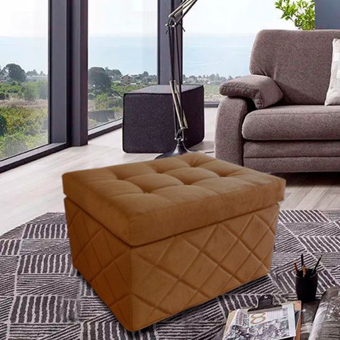 Puf Cama Pc01_mm 06 que Se Transforma em Sofá Cama Resistente e Confortável em Sued