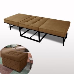 Puf Cama PC01_MM 06 que se Transforma em Sofá Cama Resistente e Confortável em SUED - 3