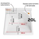 Ver imagem 3 de Tanque de Lavar Roupa 20l Cinza com Gabinete 46x43x93cm Lavanderia Área de Serviço