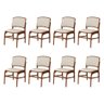 Jogo 8 Cadeiras para Jantar Florença Madeira Jequitibá Terra Encosto e Assento em Tecido Linho Bege - 1