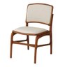 Jogo 8 Cadeiras para Jantar Florença Madeira Jequitibá Terra Encosto e Assento em Tecido Linho Bege - 5