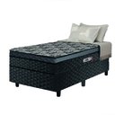 Ver imagem 1 de Cama Box Solteiro Conjugada Molas Ensacadas Delta 88x188x60cm Cinza / Preto Hellen