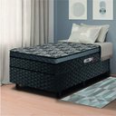 Ver imagem 2 de Cama Box Solteiro Conjugada Molas Ensacadas Delta 88x188x60cm Cinza / Preto Hellen