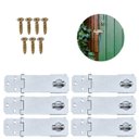 Ver imagem 3 de Dobradiça Porta Cadeado Fecho Trinco Zincado 11,5cm para Portão Gaveta Armário | Silvana | Kit 06 Un