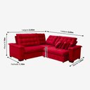 Ver imagem 2 de Sofá Manchester 2.63x2.63m de Canto, Retrátil e Reclinável - Vermelho