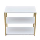 Ver imagem 2 de Sapateira Chão Quarto Hall de Entrada Cristal Branco Dourado