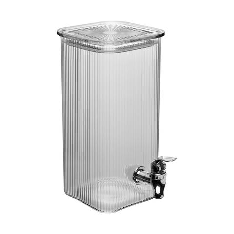 Suqueira de Vidro Lines Quadrada 2,8l Incolor Lyor