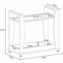 Carrinho Bar com Espelho Prince H01 Off White/Cinamomo - Mpozenato - 4 Carrinho Bar com Espelho Prince H01 Off White/Cinamomo - Mpozenato - 4