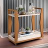 Carrinho Bar com Espelho Prince H01 Off White/Cinamomo - Mpozenato - 2