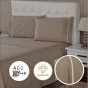 Ver imagem 3 de Jogo de Lençol 400 Fios Toque Suave e Macio Ponto Palito Cama Queen 3 Peças Palha Casa Dona