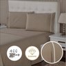 Jogo de Lençol 400 Fios Toque Suave e Macio Ponto Palito Cama Queen 3 Peças Palha Casa Dona - 3