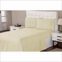 Ver imagem 4 de Jogo de Lençol 400 Fios Toque Suave e Macio Ponto Palito Cama Queen 3 Peças Bege Casa Dona