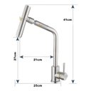 Ver imagem 3 de Torneira Cozinha Monocomando Escovada Inox Bancada 1/4 360º