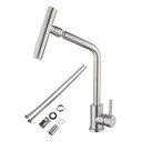 Ver imagem 1 de Torneira Cozinha Monocomando Escovada Inox Bancada 1/4 360º