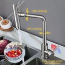 Ver imagem 4 de Torneira Cozinha Monocomando Escovada Inox Bancada 1/4 360º