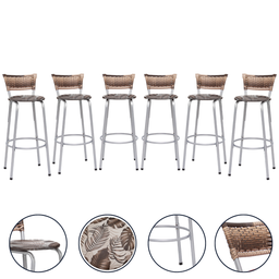 Kit 6 Banqueta Bistro para Cozinha Junco Cappuccino Àrea Gourmet Balcão Bancada bares Churrasqueira - 1