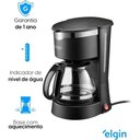 Ver imagem 5 de Cafeteira Elétrica Gournet 15 Xícaras 127v 675w Preta Elgin