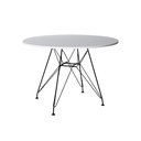 Ver imagem 3 de Mesa Sala de Jantar Eames Eiffel Redonda 90cm Branca com 4 Poltronas Brancas Ferro Preto