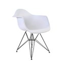 Ver imagem 4 de Mesa Sala de Jantar Eames Eiffel Redonda 90cm Branca com 4 Poltronas Brancas Ferro Preto