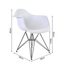 Ver imagem 6 de Mesa Sala de Jantar Eames Eiffel Redonda 90cm Branca com 4 Poltronas Brancas Ferro Preto