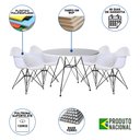 Ver imagem 2 de Mesa Sala de Jantar Eames Eiffel Redonda 90cm Branca com 4 Poltronas Brancas Ferro Preto