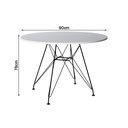 Ver imagem 5 de Mesa Sala de Jantar Eames Eiffel Redonda 90cm Branca com 4 Poltronas Brancas Ferro Preto