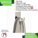 Ver imagem 2 de Gancho de Parede Inox Com Adesivo Toalha Cabide Banheiro ELG