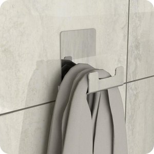 Gancho de Parede Inox Com Adesivo Toalha Cabide Banheiro ELG