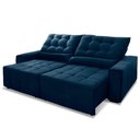Ver imagem 4 de Sofá Retrátil Reclinável Alaska 2,70m Suede Velut Azul Marinho Molas no Assento - King House