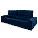 Ver imagem 5 de Sofá Retrátil Reclinável Alaska 2,70m Suede Velut Azul Marinho Molas no Assento - King House