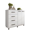 Ver imagem 1 de Cômoda 2 Portas 4 Gavetas Moderna Ideal para Sua Necessidade - Branco