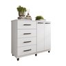 Cômoda 2 Portas 4 Gavetas Moderna Ideal para Sua Necessidade - Branco - 1