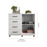 Cômoda 2 Portas 4 Gavetas Moderna Ideal para Sua Necessidade - Branco - 3