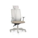 Ver imagem 1 de Cadeira Addit Presidente Frisokar Tela Cinza Apoio de Cabeça Back System Assento Areia C53