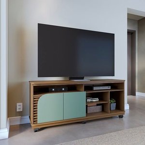 Rack Bancada Jurerê 1500 Amendoa/hortelã - Colibri Móveis