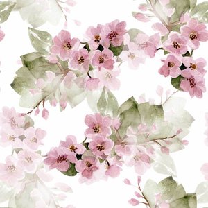 Papel de Parede Floral 3d com Fundo Bege - 1,50x0,50m