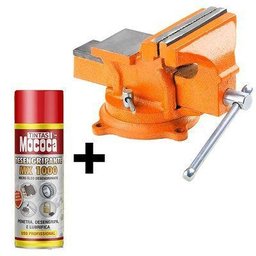 Morsa Torno Bancada Fundida Base Giratória C/Bigorna + Bônus - 1