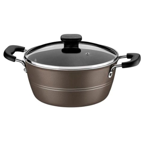 Panela Sicilia Avelã de Aluminio 4,3 Litro 24 Cm