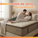 Ver mais imagens de Cama Box Baú Colchão Casal Probel Molas Guarda Costas Max Pillow Top 138x188x81cm Branco / Bege