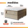 Cama Box Baú Colchão Casal Probel Molas Guarda Costas Max Pillow Top 138x188x81cm Branco / Bege - 3