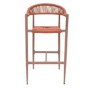 Ver imagem 2 de Kit 2 Banquetas Laguna Fratini Estrutura Alumínio Terracota Assento Encosto Corda Náutica