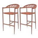 Ver imagem 1 de Kit 2 Banquetas Laguna Fratini Estrutura Alumínio Terracota Assento Encosto Corda Náutica