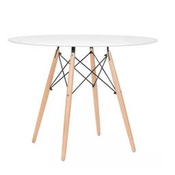 Conjunto Moderno Mesa 110cm Eiffel Redonda Mdf e 4 Cadeiras Leda Wood Elegance - 9