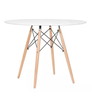 Conjunto Moderno Mesa 110cm Eiffel Redonda Mdf e 4 Cadeiras Leda Wood Elegance - 9