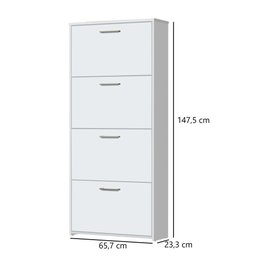 Organizador Sapateira Carol 4 Gavetas Basculantes Branco - 4