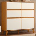 Ver imagem 7 de Guarda Roupa Casal Triton Plus 11 Portas Basculantes com Espelho e Cômoda Sapateira MDP Cinamomo