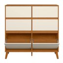 Ver imagem 5 de Guarda Roupa Casal Triton Plus 11 Portas Basculantes com Espelho e Cômoda Sapateira MDP Cinamomo