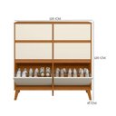 Ver imagem 4 de Guarda Roupa Casal Triton Plus 11 Portas Basculantes com Espelho e Cômoda Sapateira MDP Cinamomo
