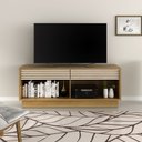 Ver imagem 1 de Rack com 2 Gavetas 2 Nichos 1,50m Ra2003 Tecno Móbili Natural/Off White