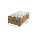 Ver imagem 2 de Cama Box Marrom + Colchão Solteiro Smart Classic Marrom (88x188x64) - Molas Ensacadas - Plumatex